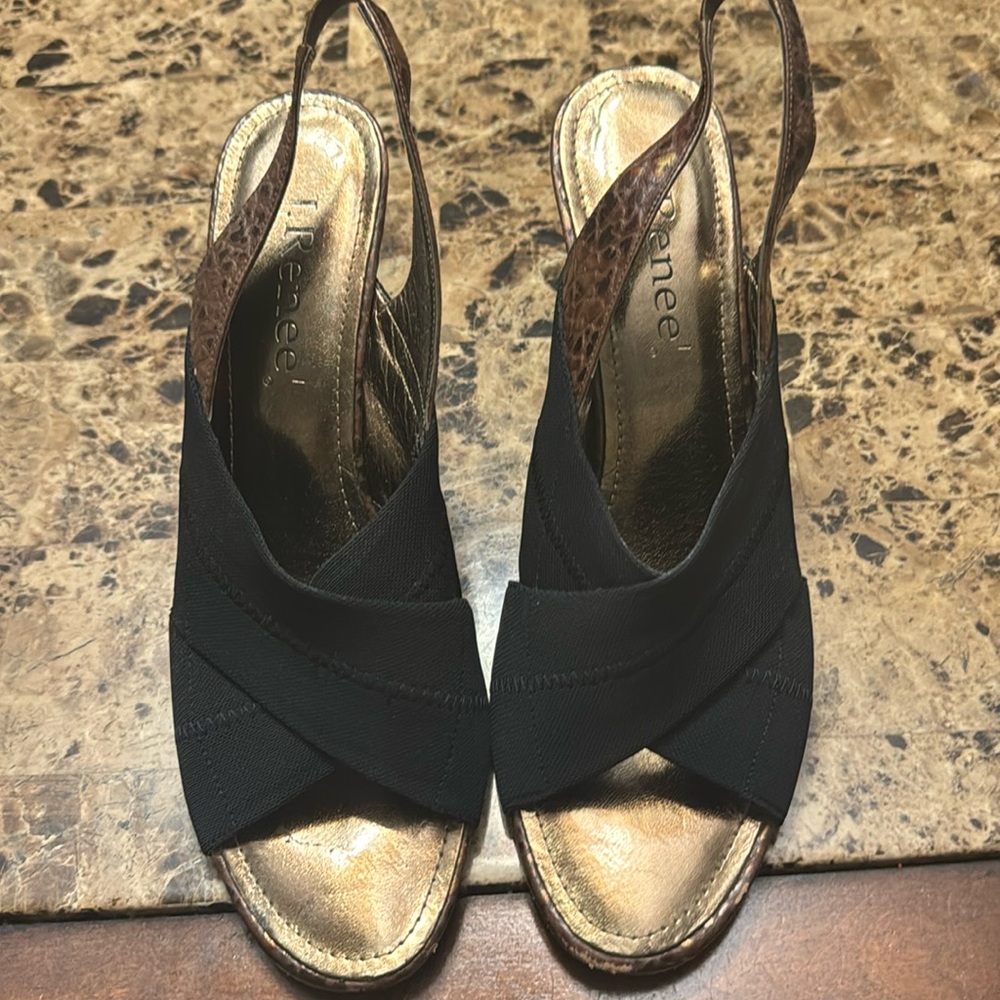 JRenee slings size 11 black tortoise